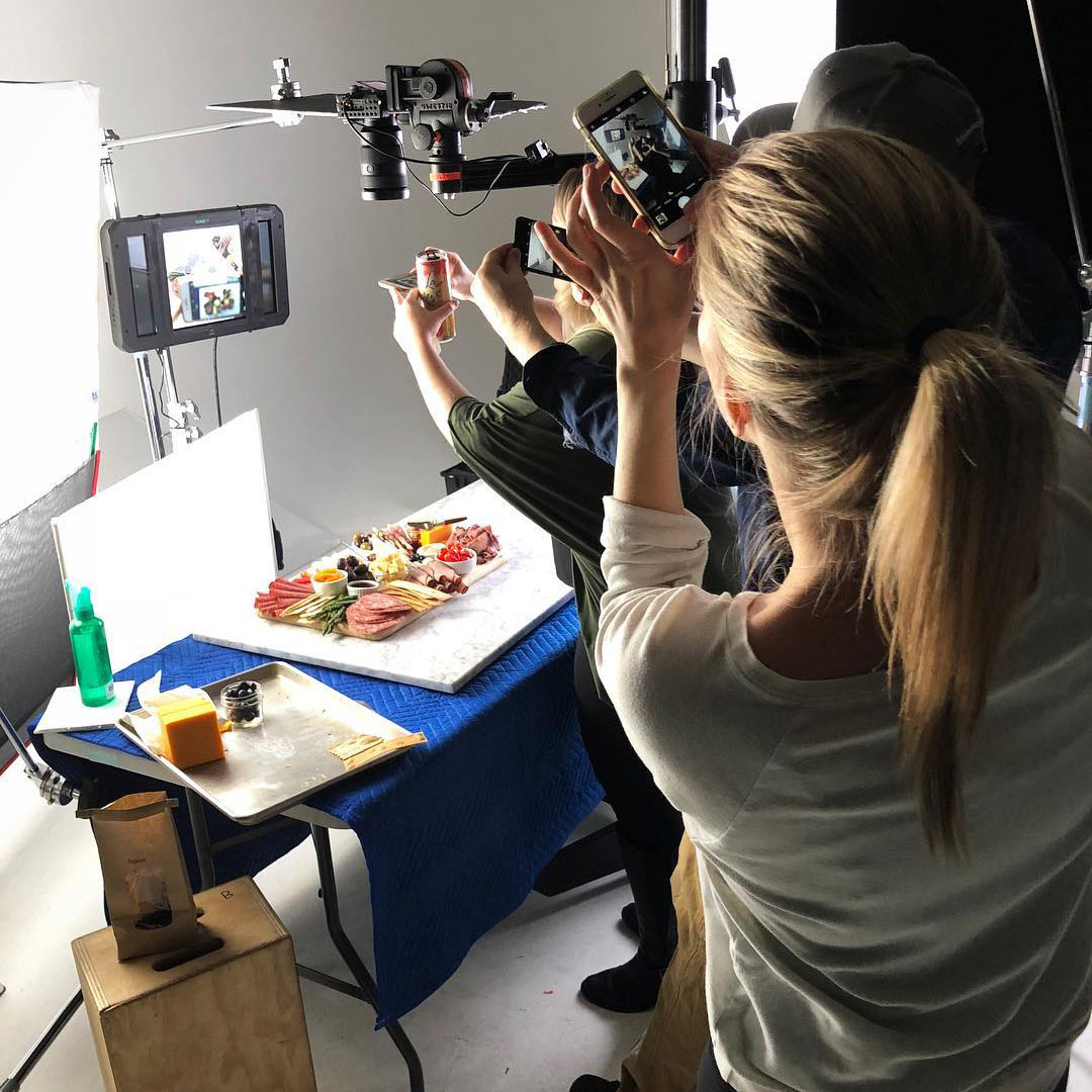 Behind the scenes of a food photography and videography session