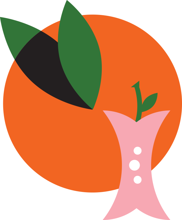 illustrated orange and apple core