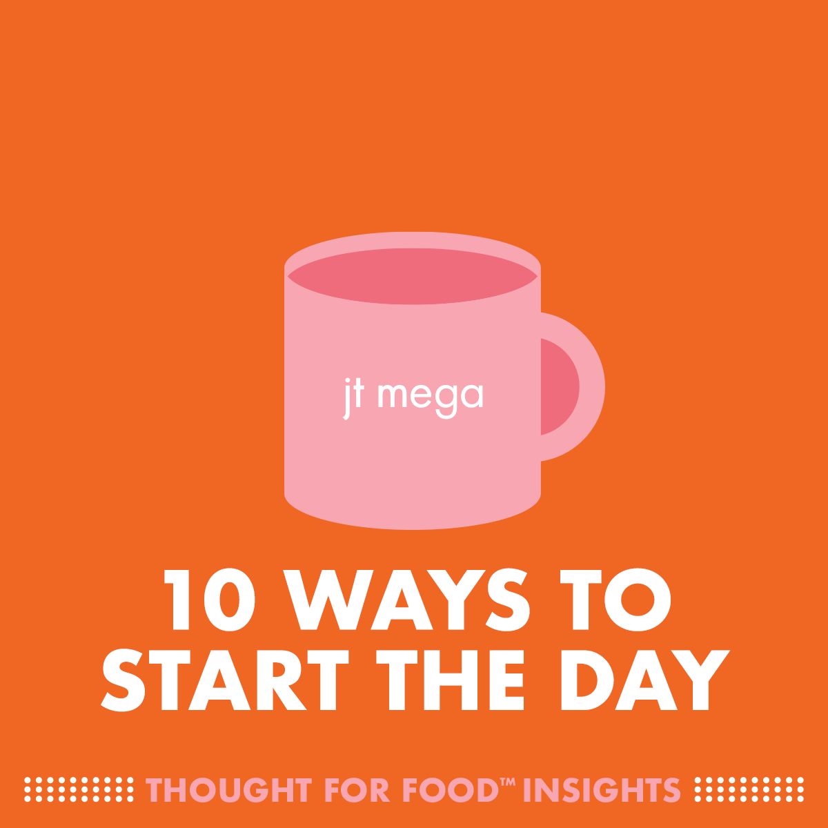 Illustrated graphic that reads 10 Ways To Start The Day with an animation of steam rising from a full coffee mug