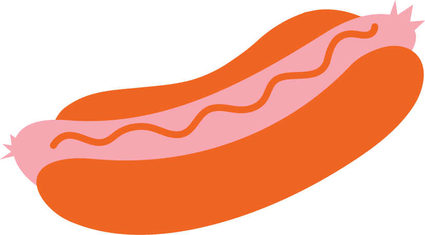 illustrated hot dog