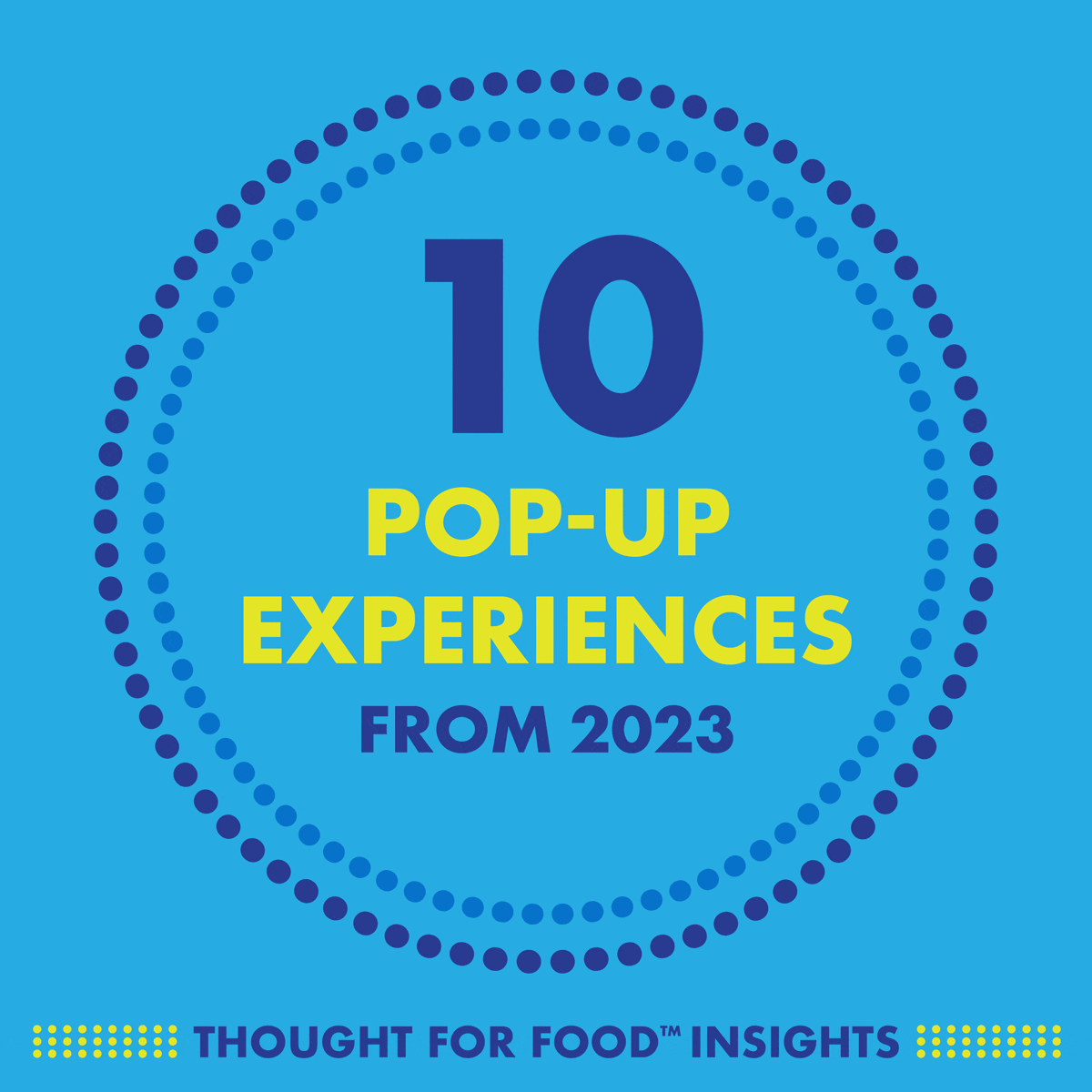 animated graphic that reads 10 pop-up experiences from 2023