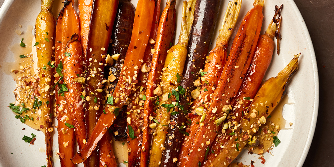 Honey roasted carrots on a plate