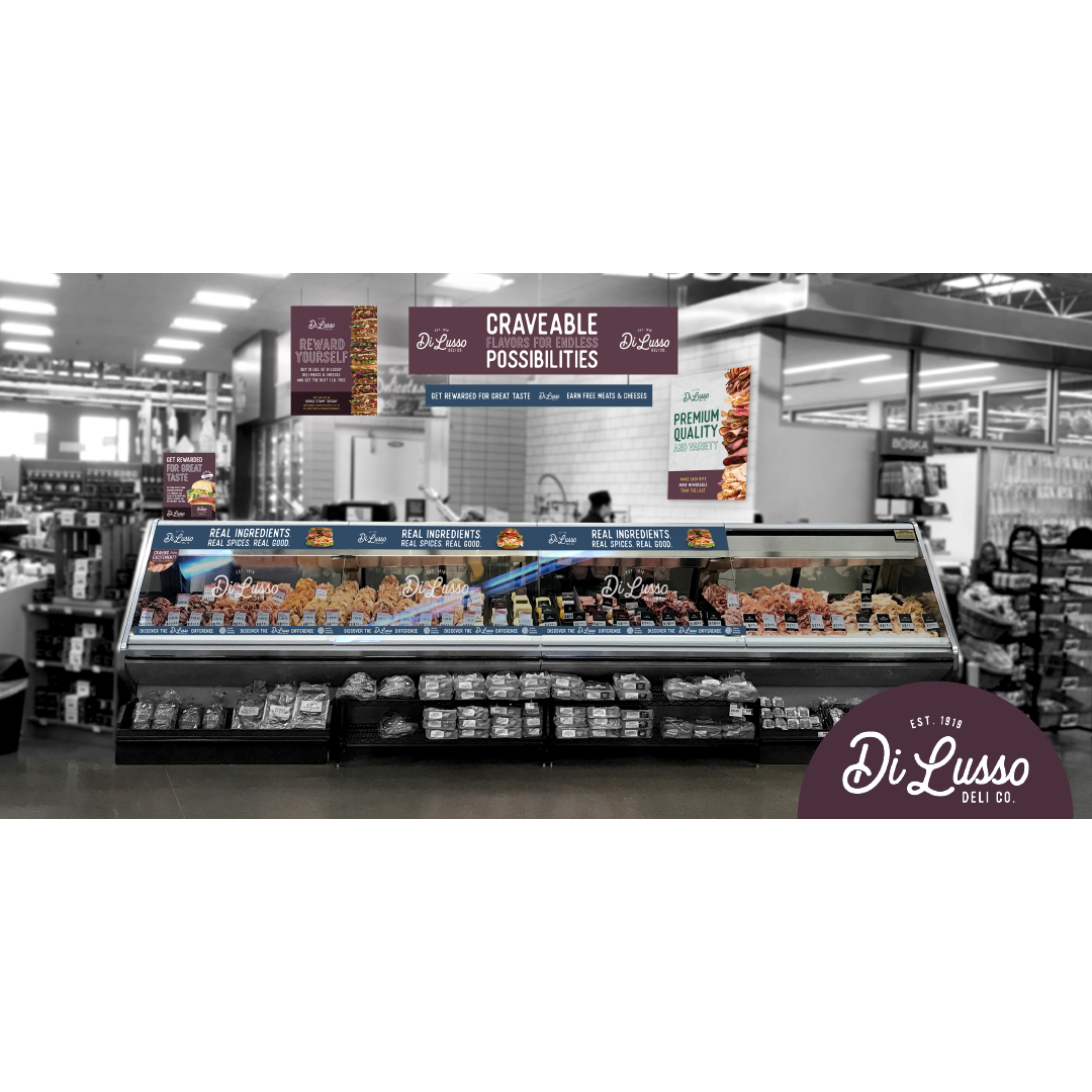 Deli counter planogram with updated Di Lusso POS