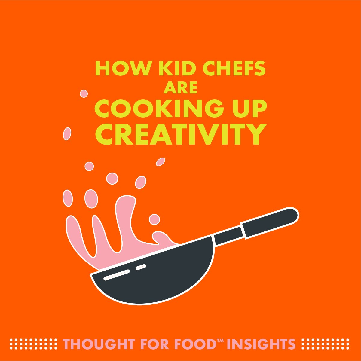 How kid chefs are cooking up creativity, with an illustration of sauce in a frying pan