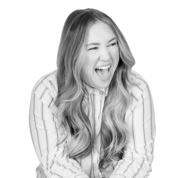 Amie's headshot in black & white