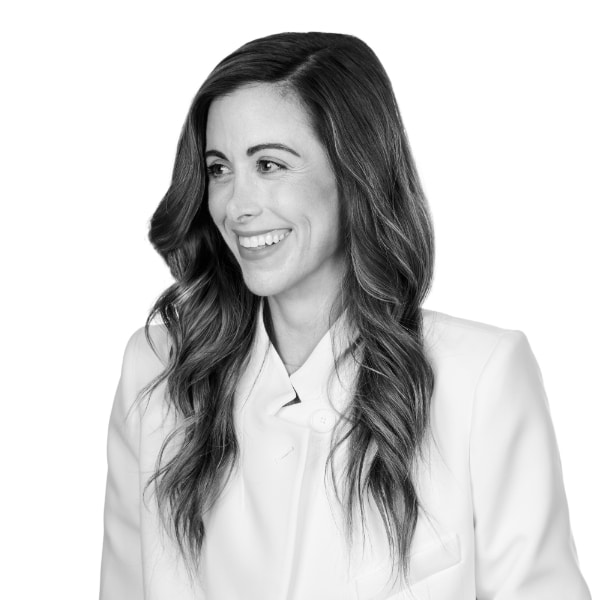 Catherine's headshot in black & white
