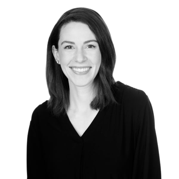 Christine's headshot in black & white