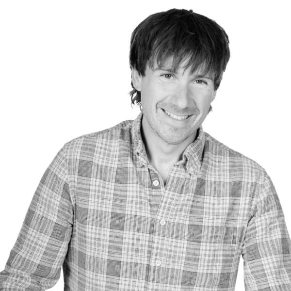 Jake's headshot in black & white