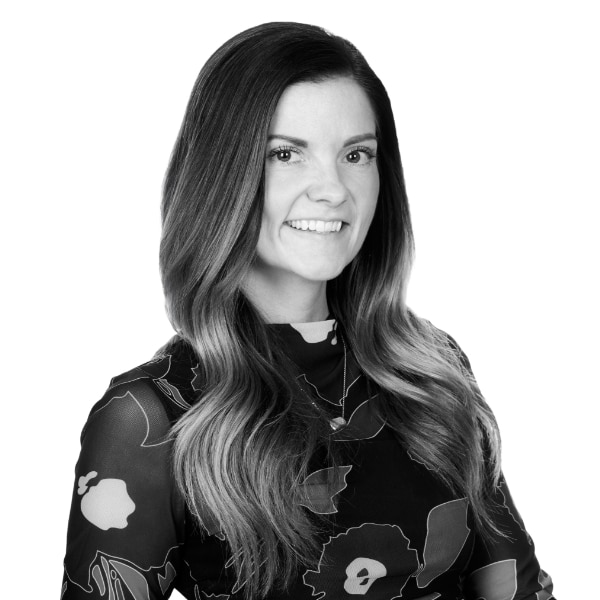 Lanie's headshot in black & white